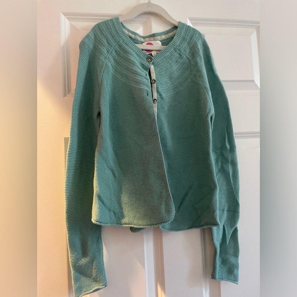 Mini boden kids turquoise cardigan sweater